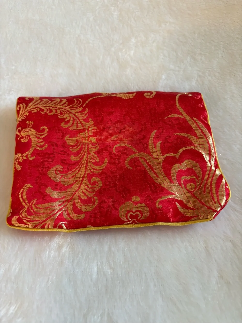Red Floral Brocade jewelry pouches Envelope Clutch style -